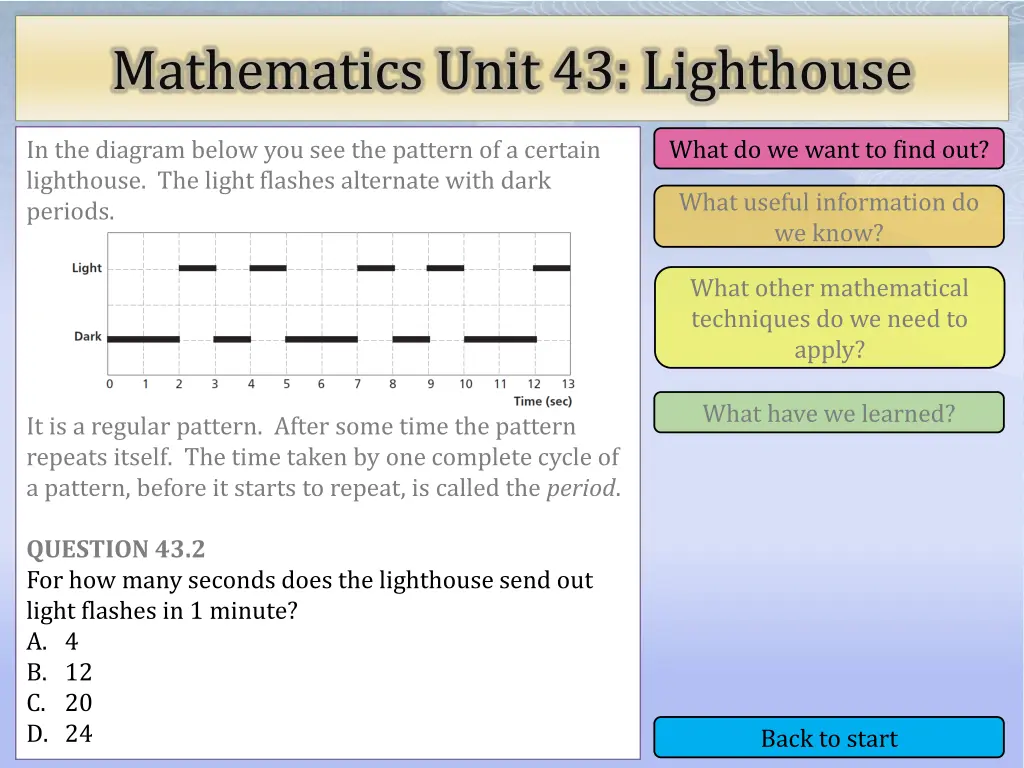 mathematics unit 43 lighthouse 7