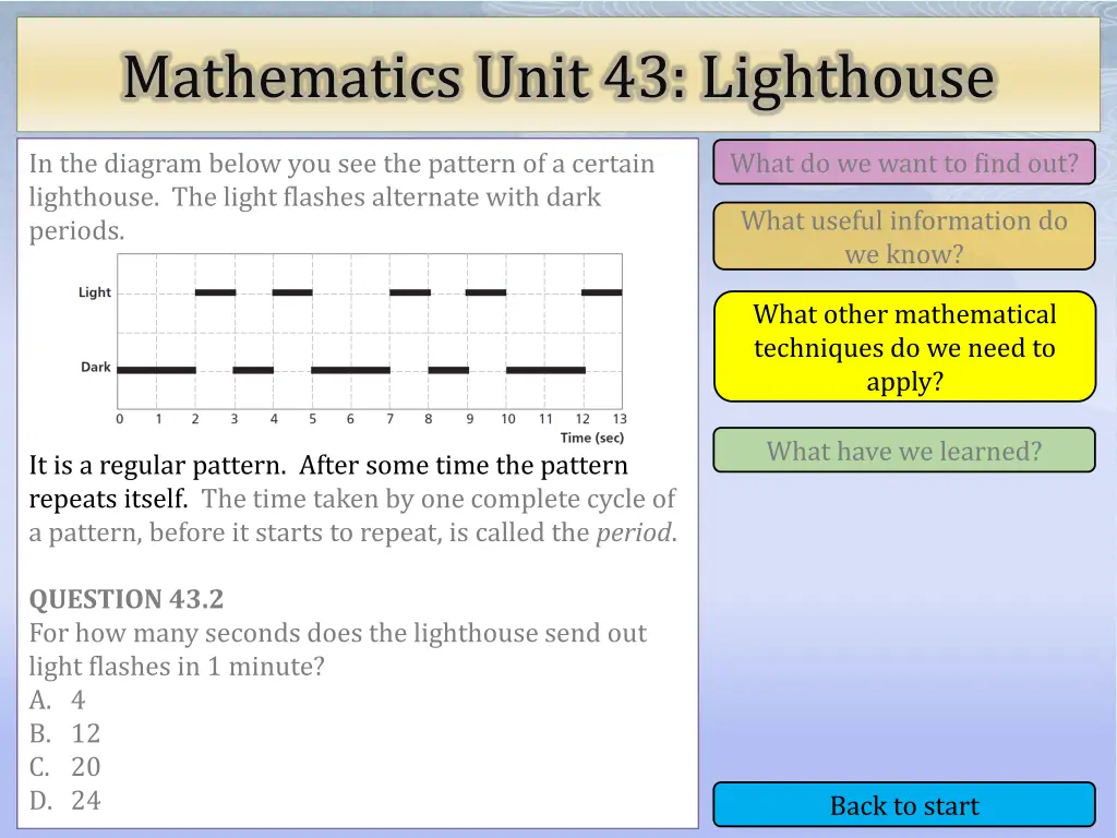 mathematics unit 43 lighthouse 9