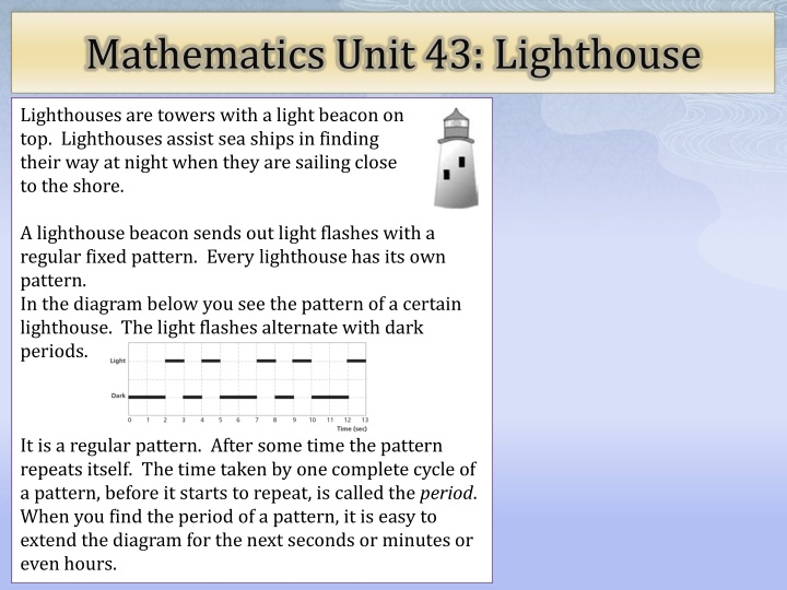 mathematics unit 43 lighthouse