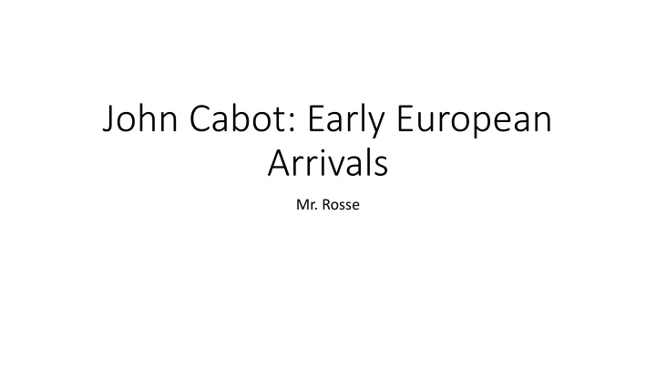 john cabot early european arrivals