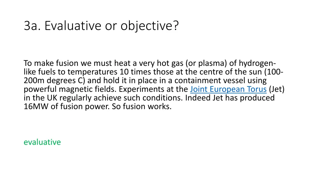 3a evaluative or objective