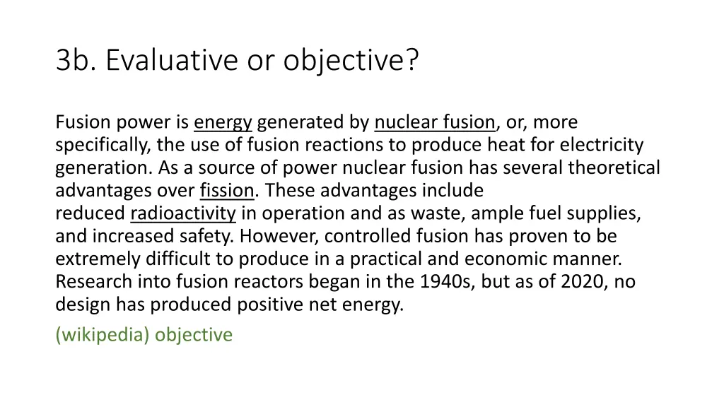 3b evaluative or objective