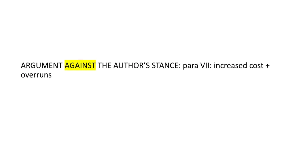 argument against the author s stance para