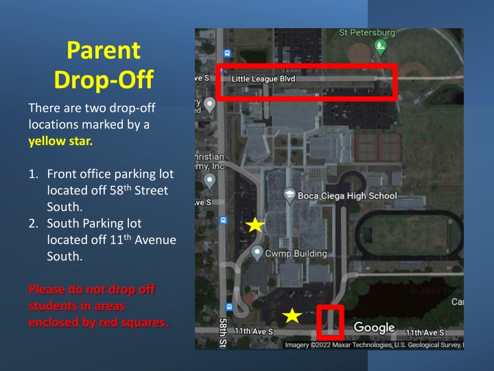 parent drop off there are two drop off locations