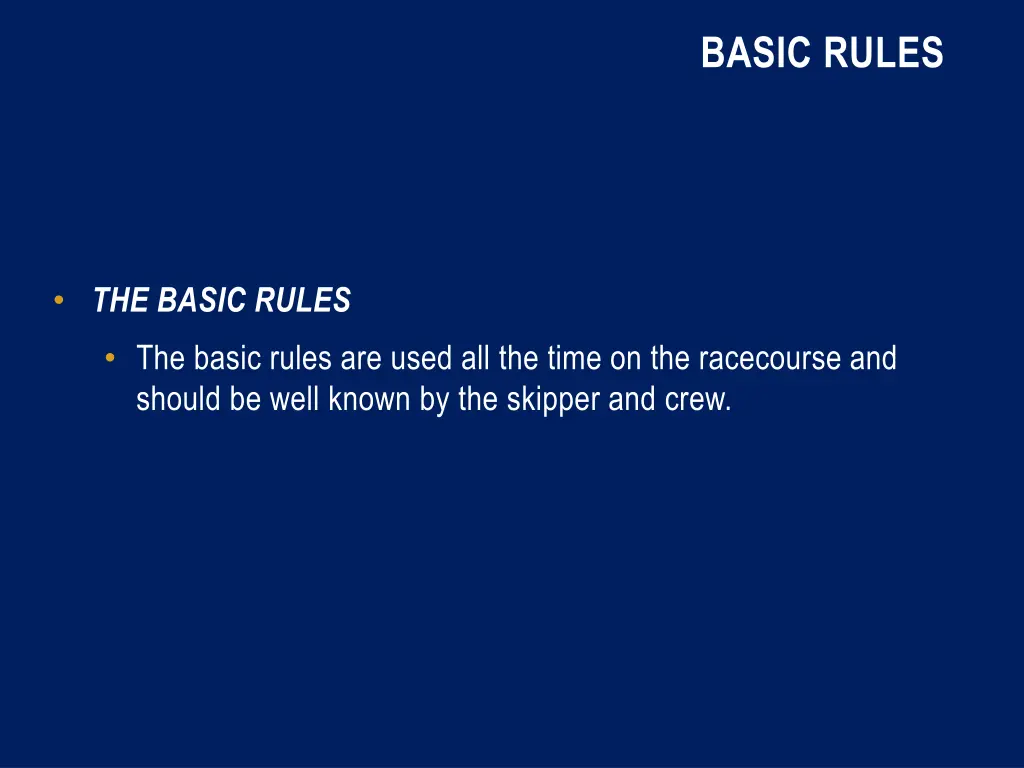 basic rules