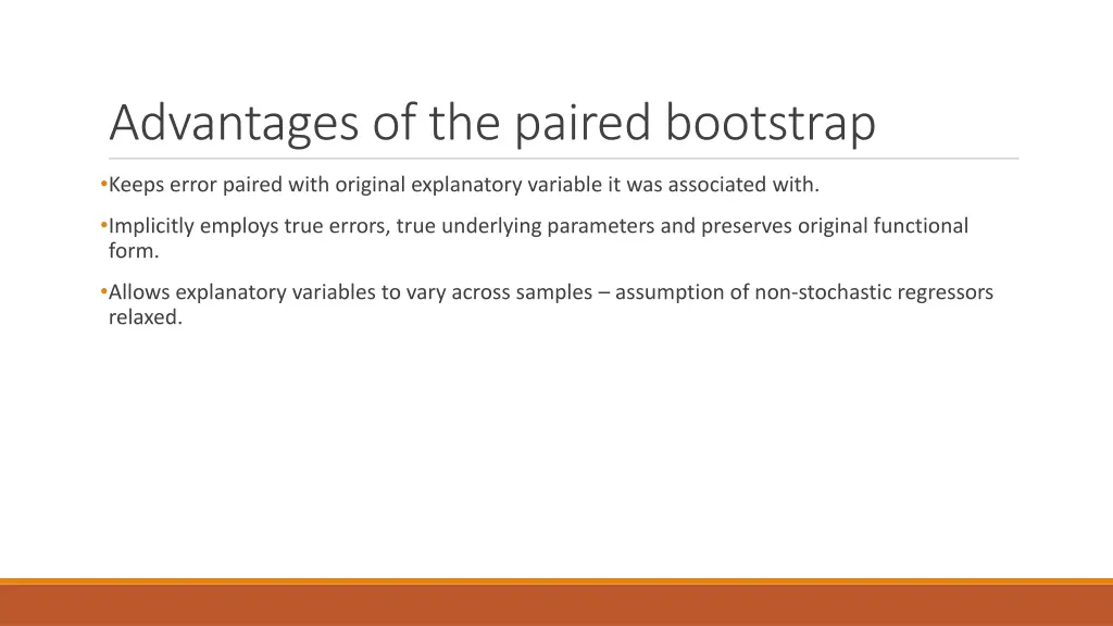 advantages of the paired bootstrap