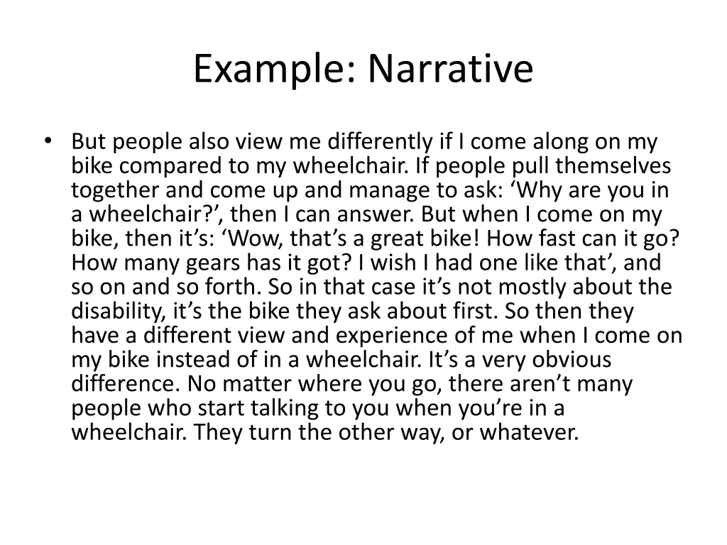 example narrative