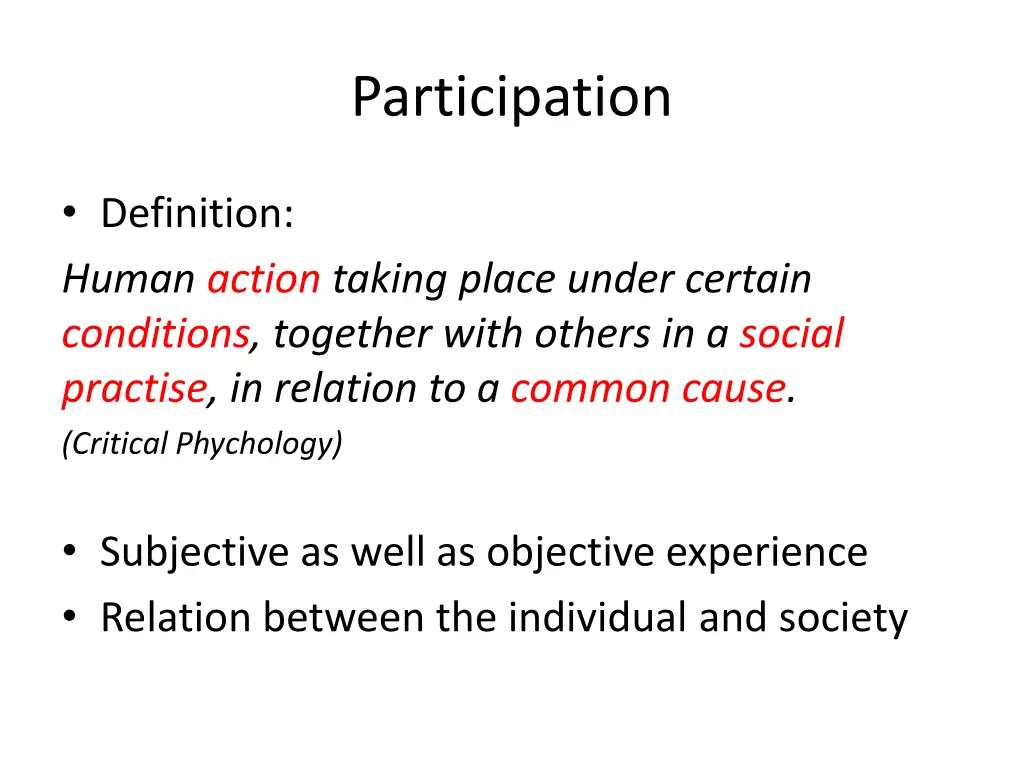 participation