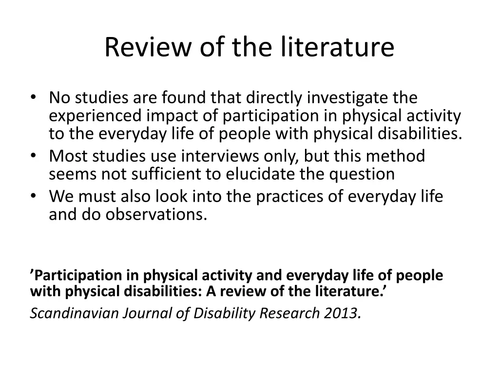 review of the literature