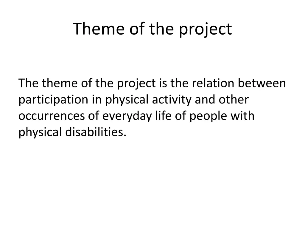 theme of the project