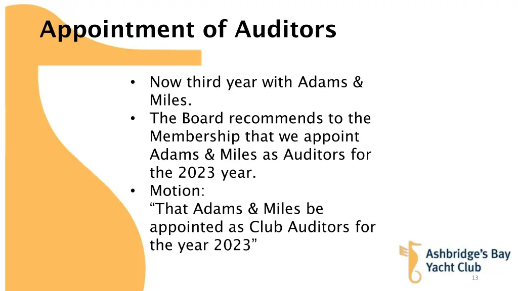 appointment of auditors