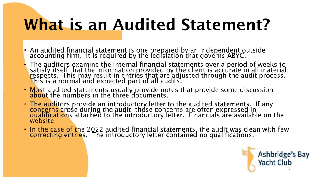 what is an audited statement