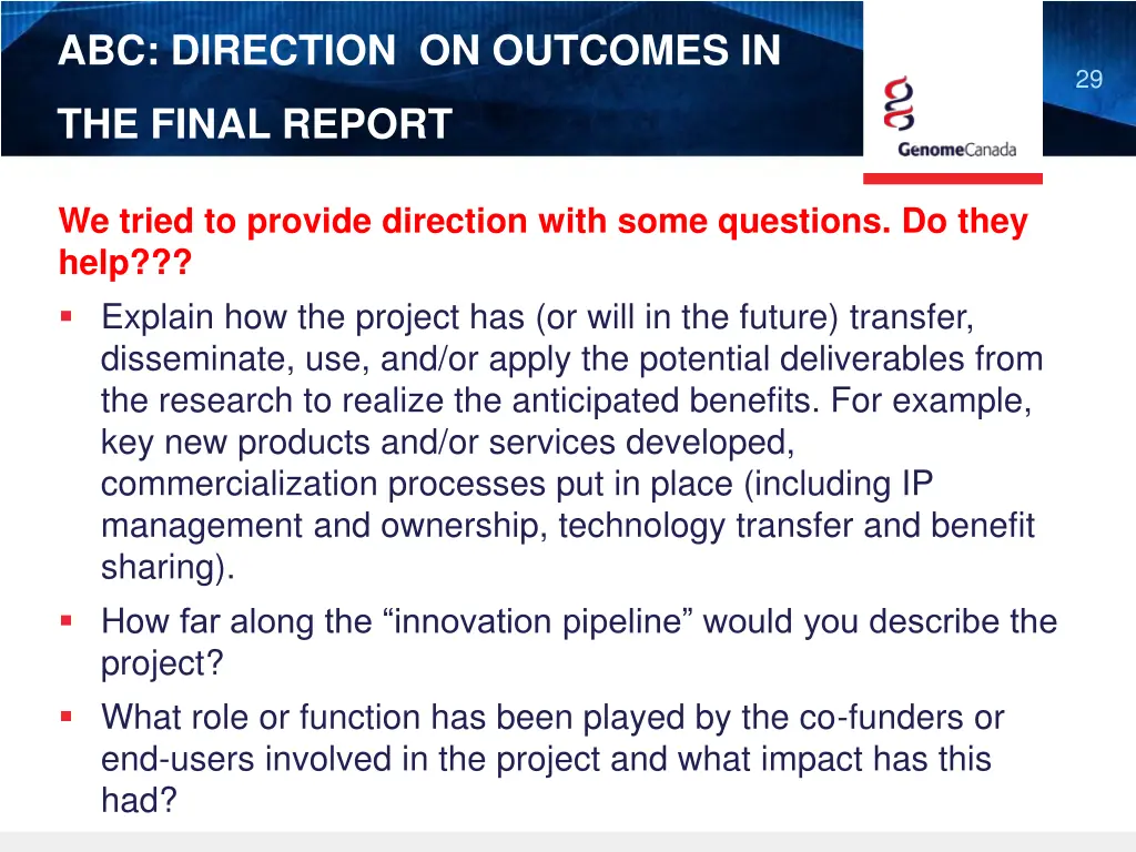 abc direction on outcomes in