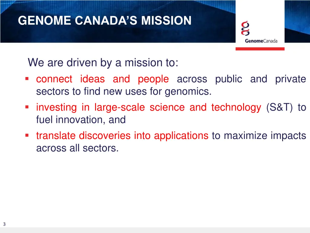 genome canada s mission