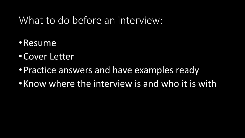 what to do before an interview