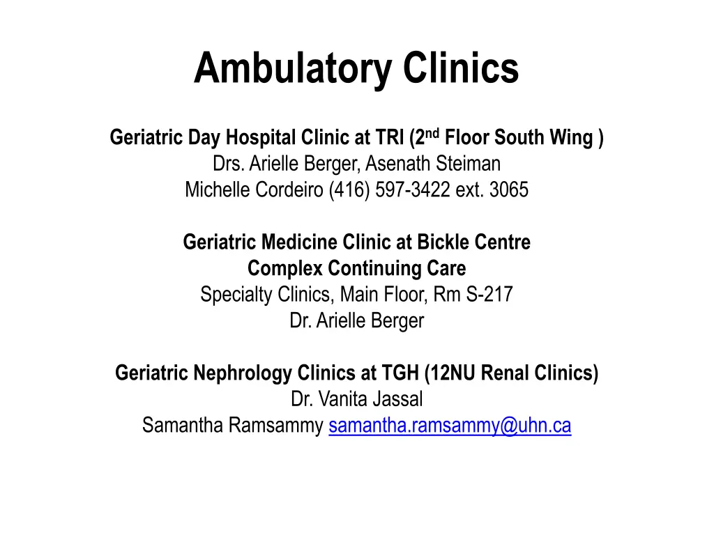 ambulatory clinics