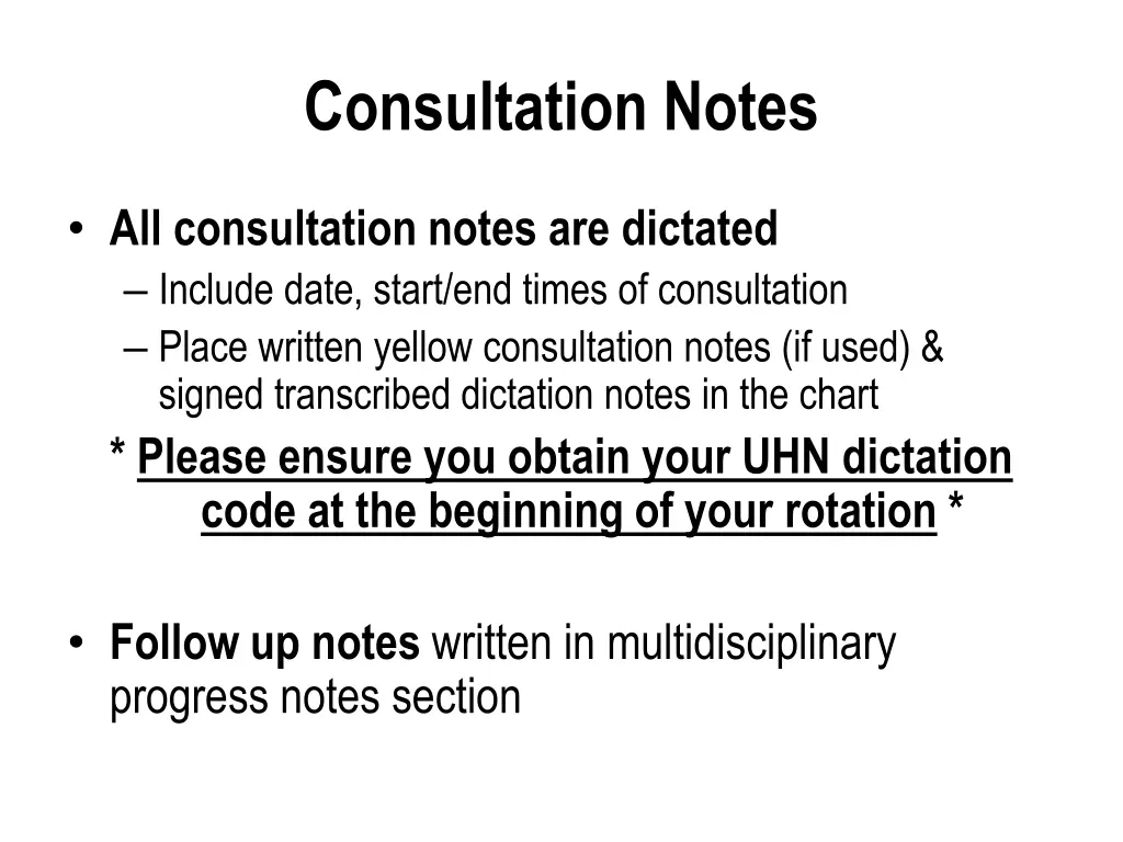 consultation notes