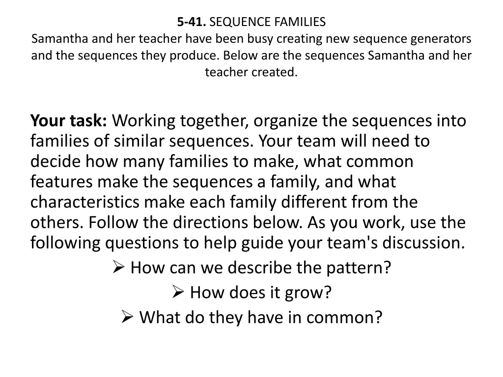 5 41 sequence families