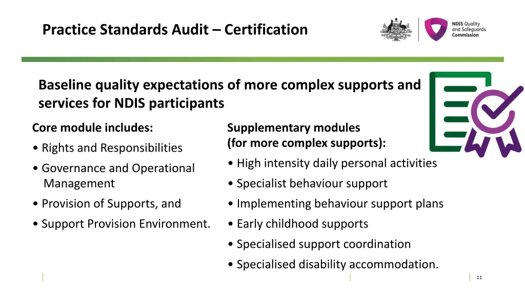 practice standards audit certification