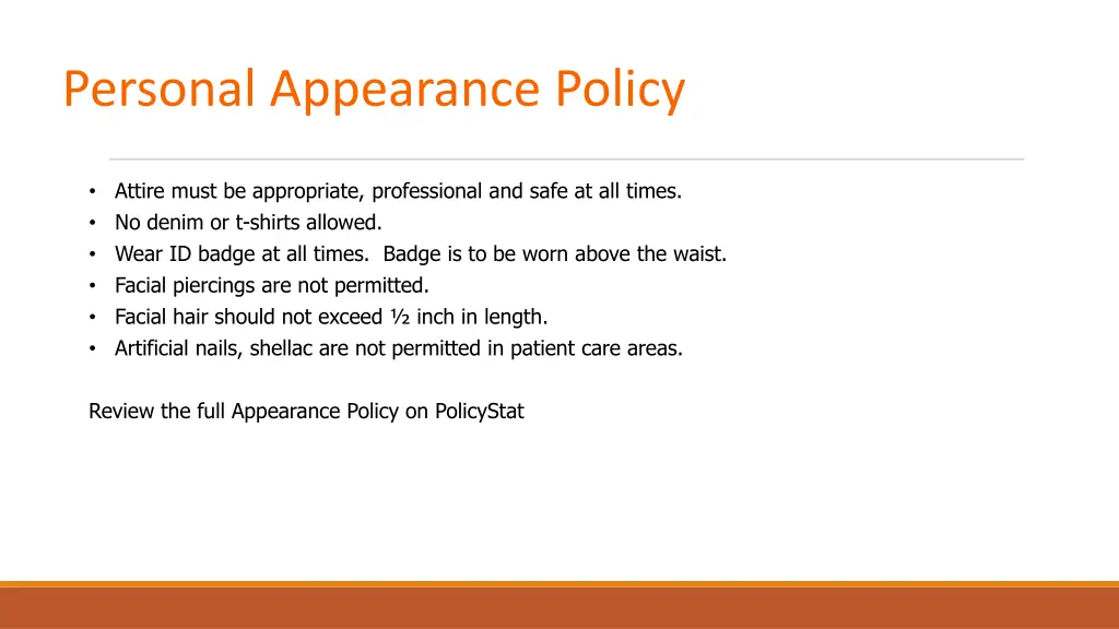 personal appearance policy