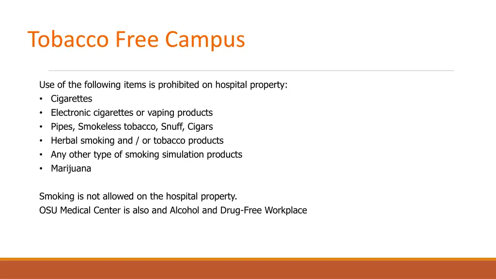 tobacco free campus