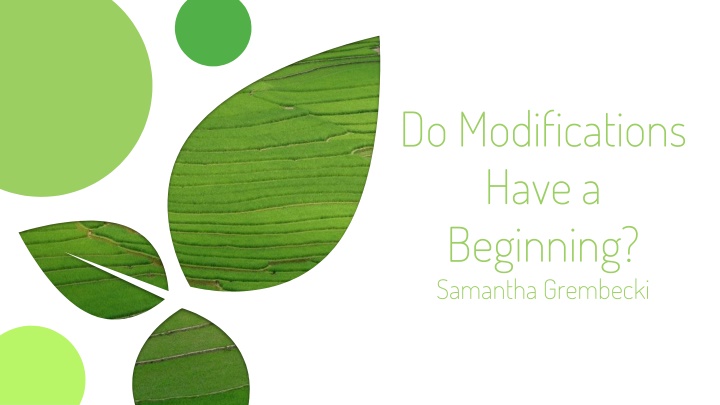 do modifications have a beginning samantha