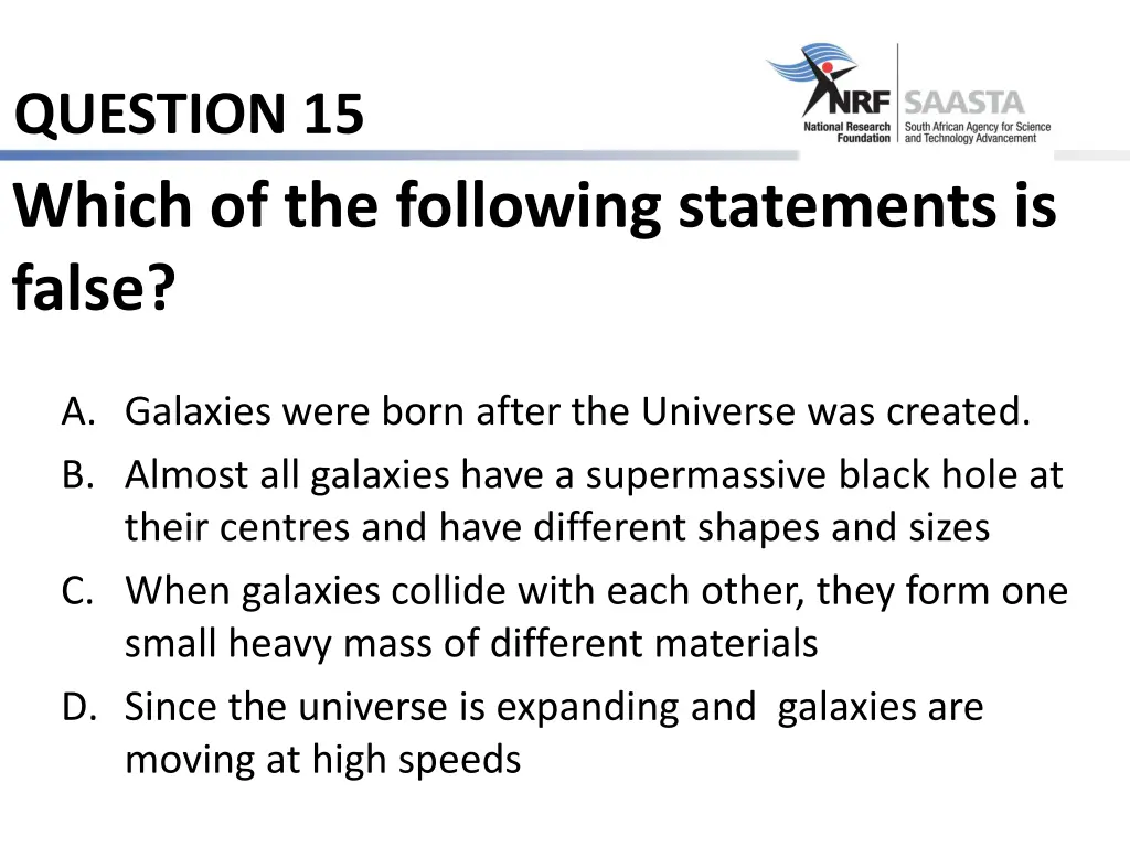 question 15 which of the following statements