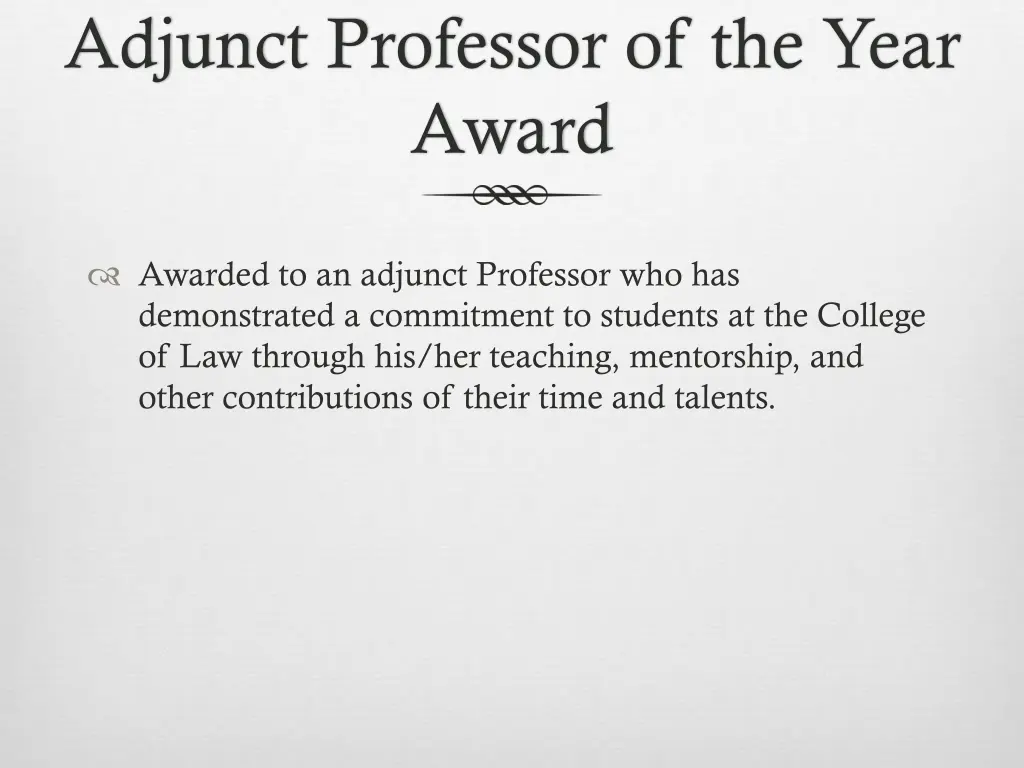 adjunct professor of the year award