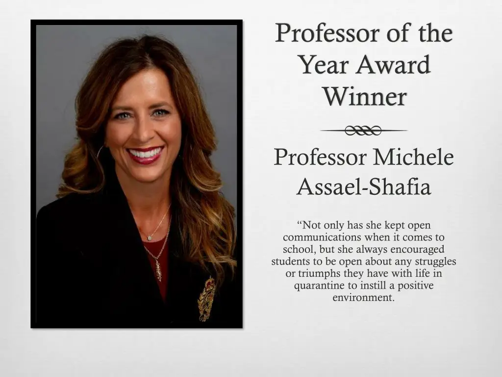 professor of the year award winner