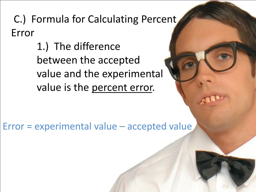 c formula for calculating percent error