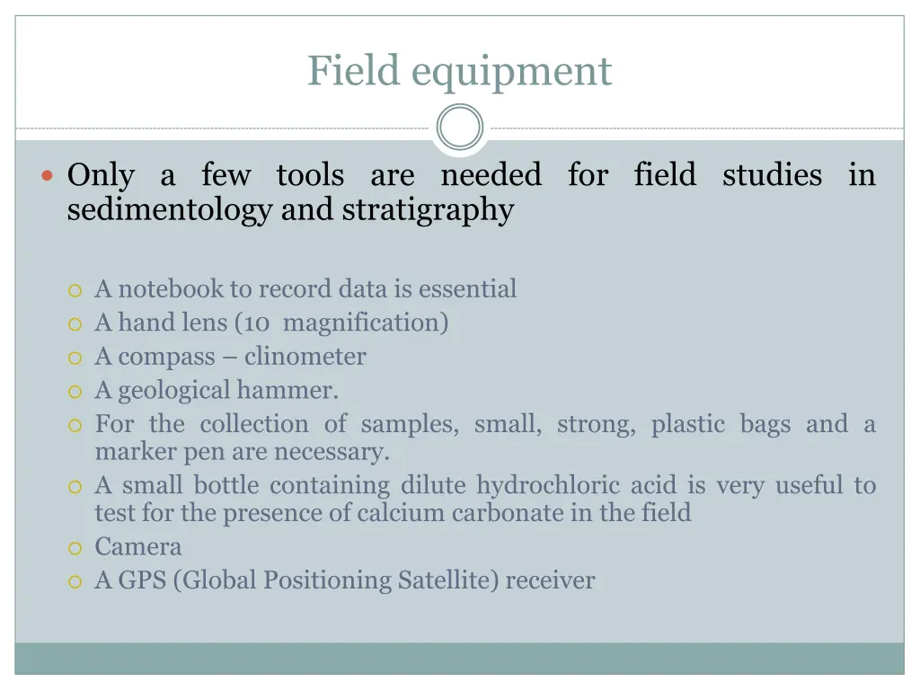 field equipment