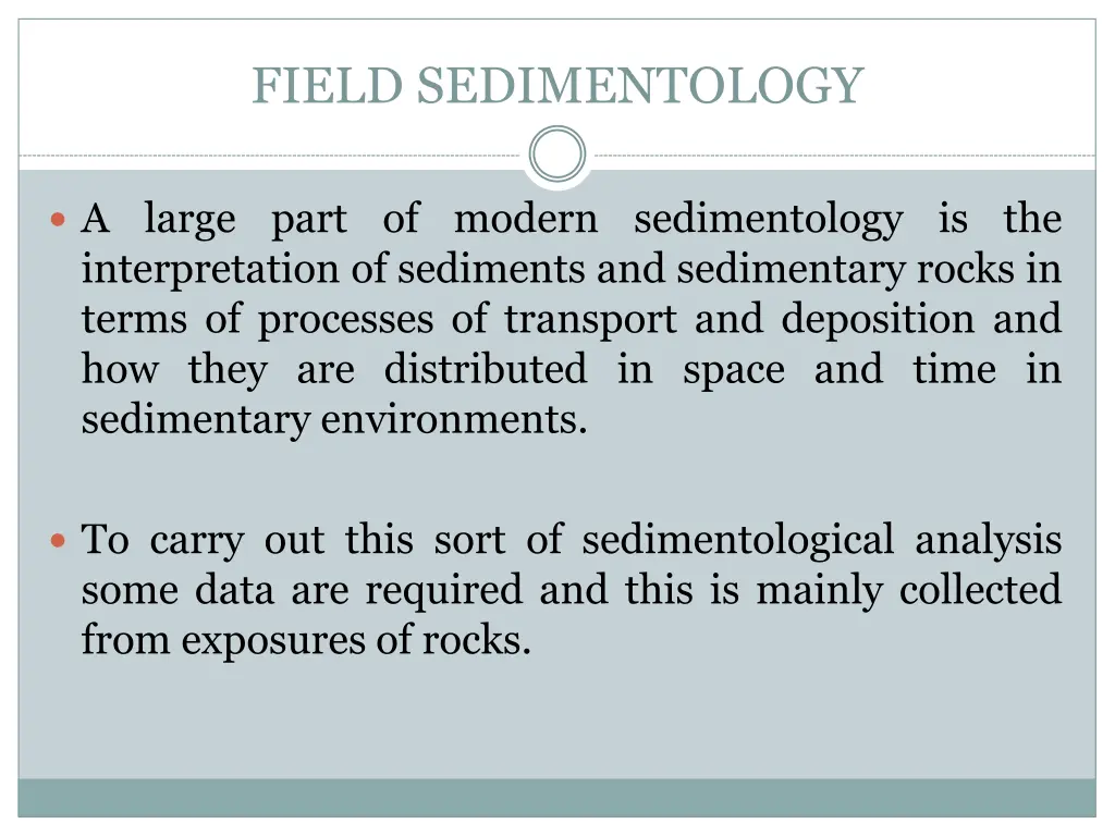 field sedimentology