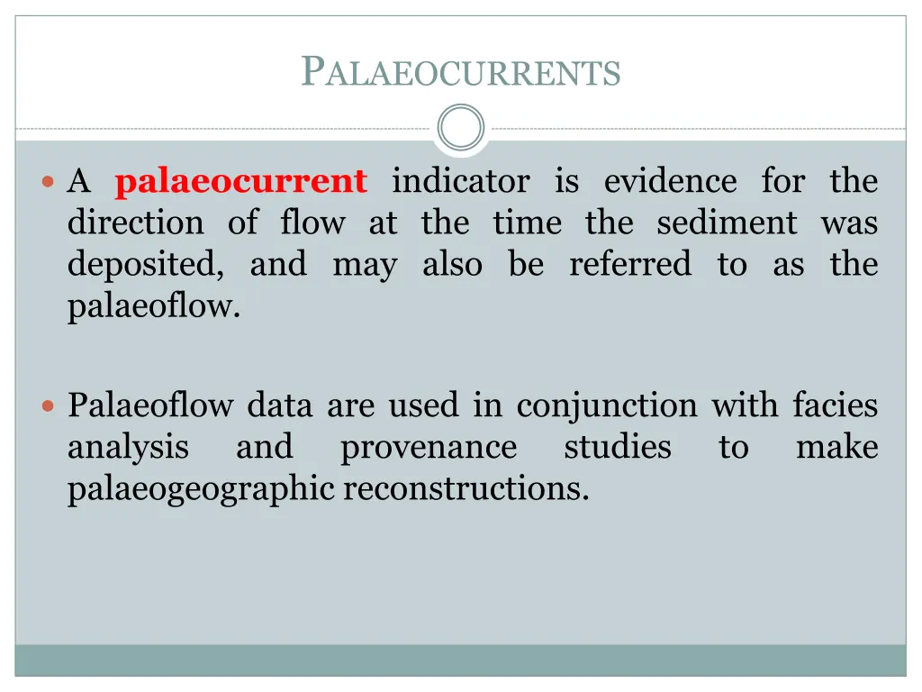 p alaeocurrents