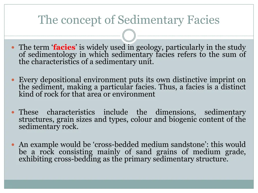 the concept of sedimentary facies