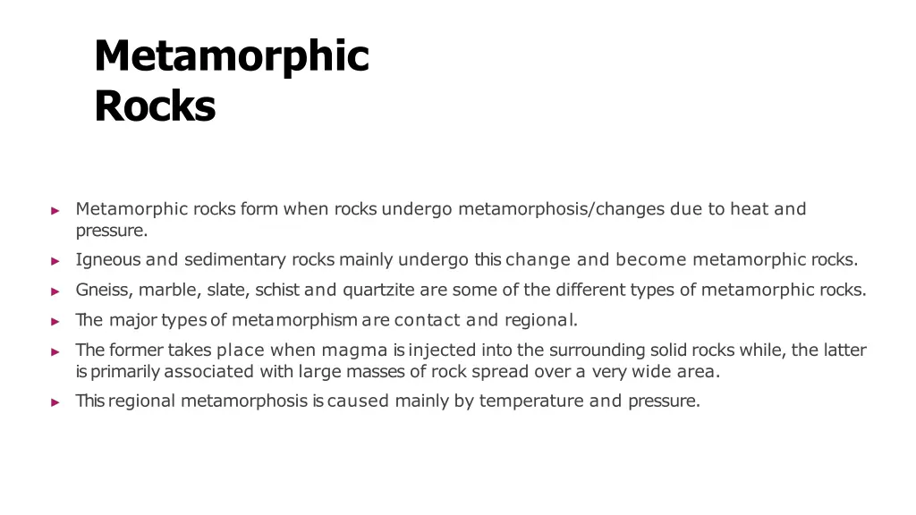 metamorphic rocks