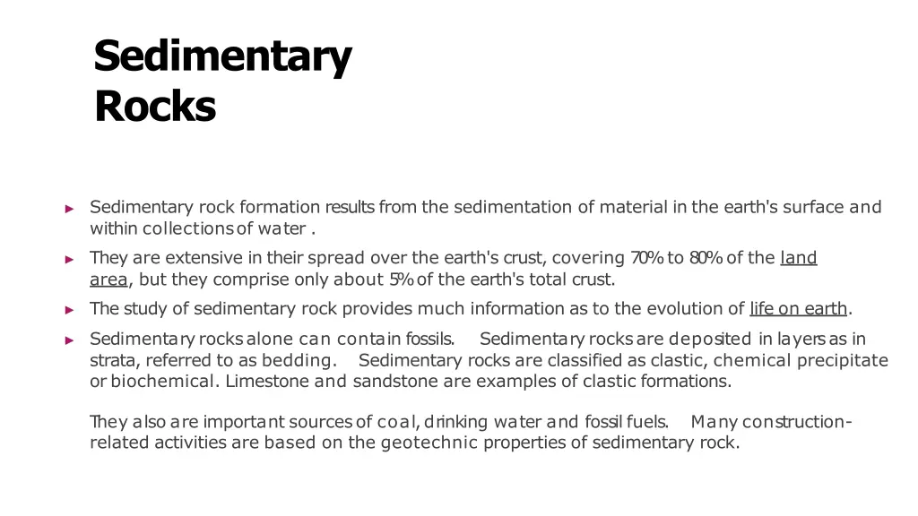 sedimentary rocks