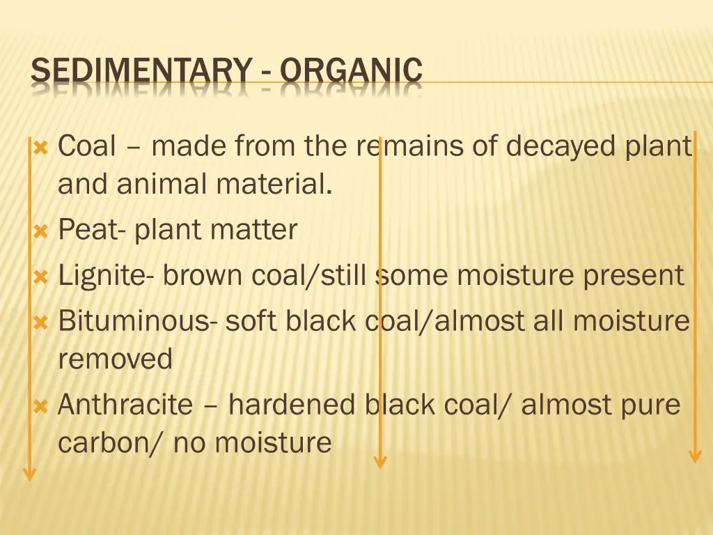 sedimentary organic