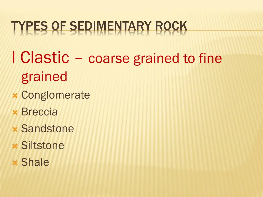 types of sedimentary rock