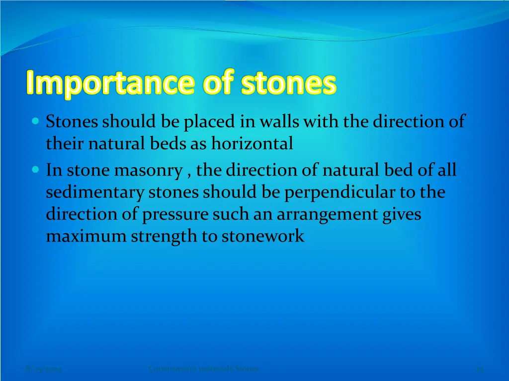 importance of stones