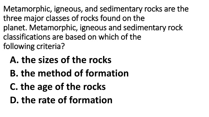 metamorphic igneous and sedimentary rocks