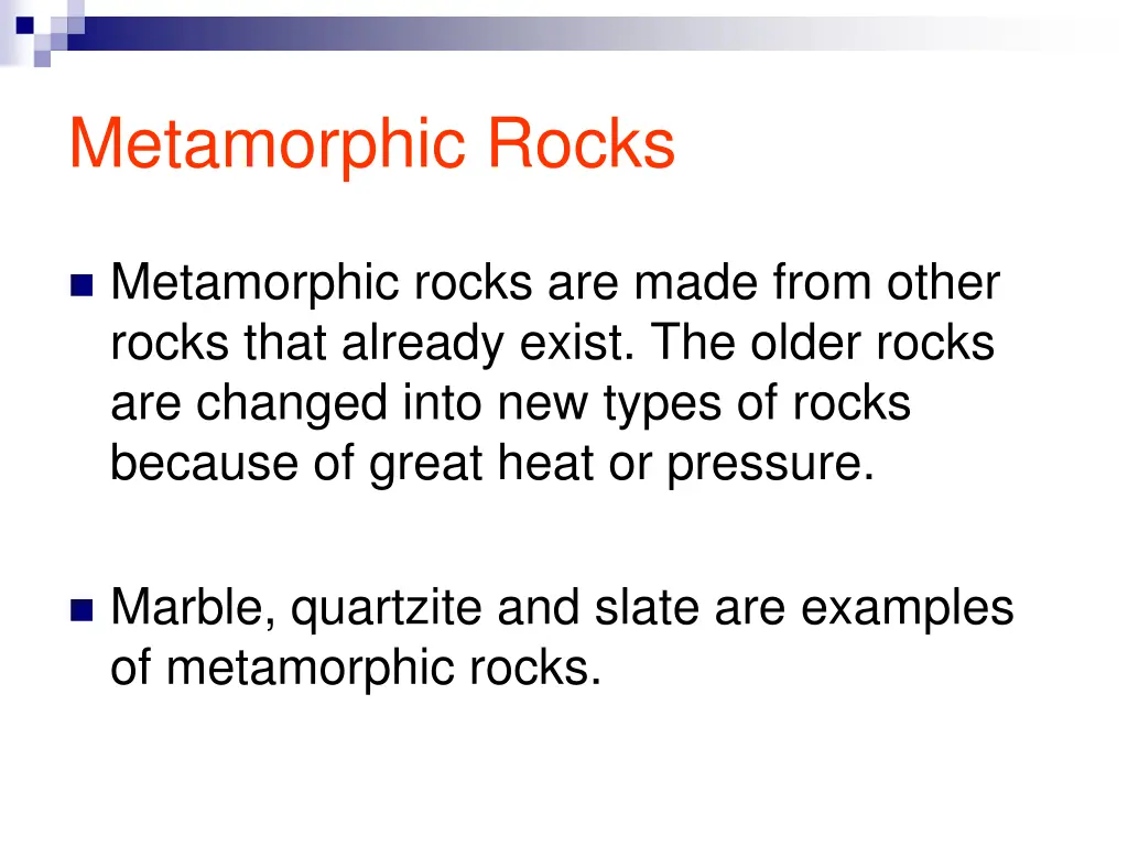 metamorphic rocks