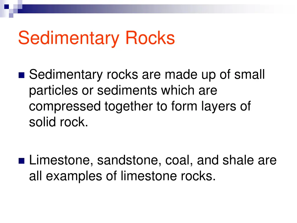 sedimentary rocks