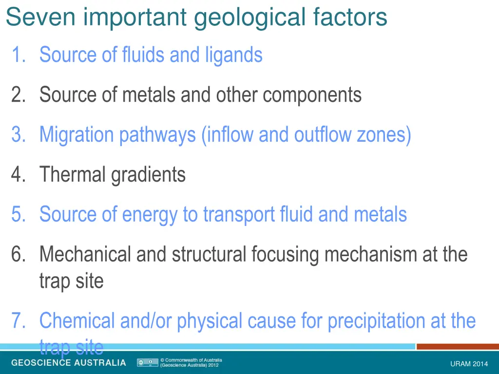 seven important geological factors 1 source