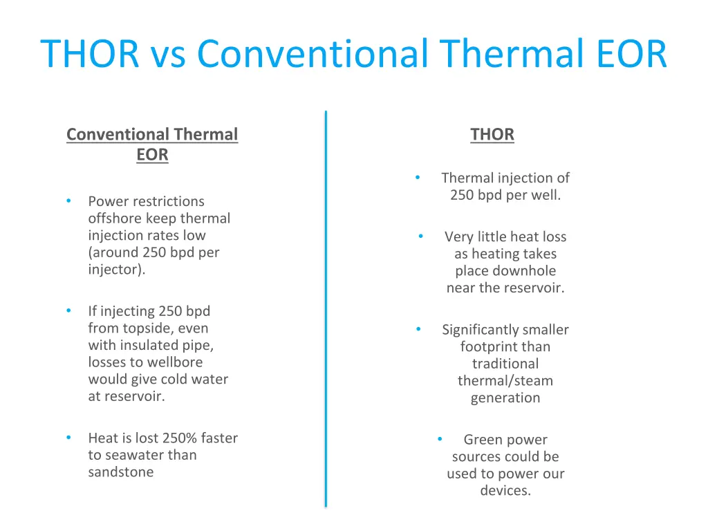 thor vs conventional thermal eor