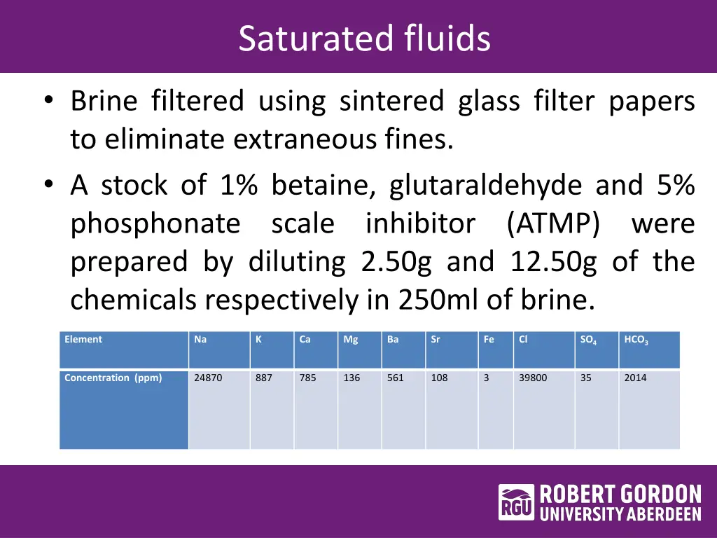 saturated fluids