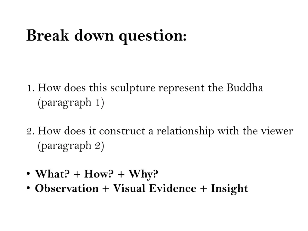 break down question