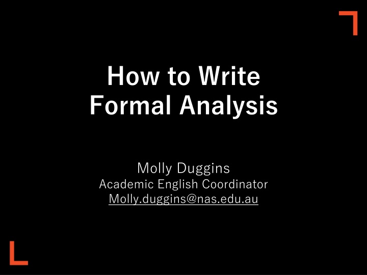 how to write formal analysis