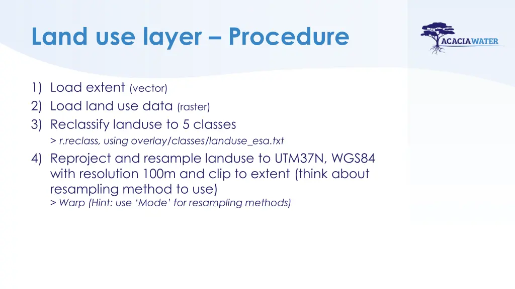 land use layer procedure