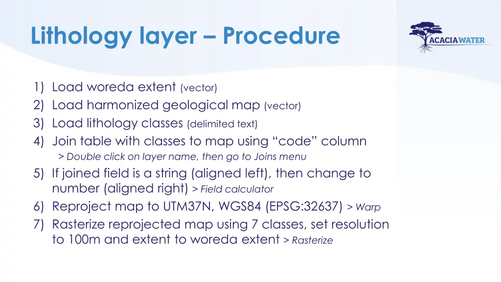 lithology layer procedure