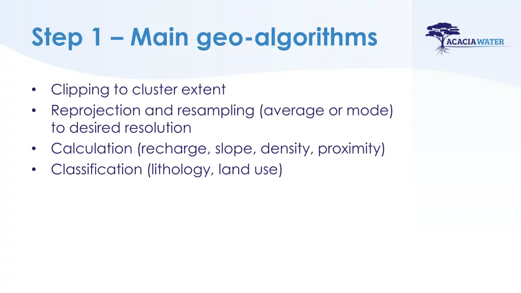 step 1 main geo algorithms